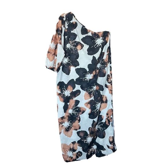 Upcycled - Something Navy Floral One Shoulder Dress - Picture 2 of 10